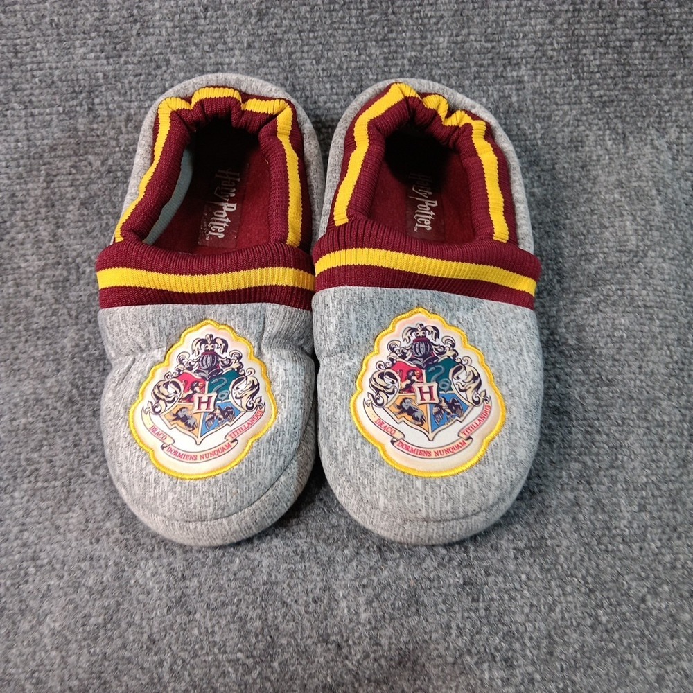 Harry Potter Slippers Draco Hogwarts Kids Size 2M-3M Gray Maroon Gold Slippers